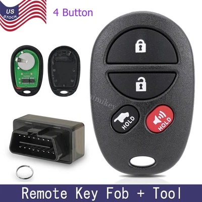 Repuesto para Toyota Highlander 2008-2013 mando a distancia llavero 4 botones + kit de herramientas Foto 1 de 4