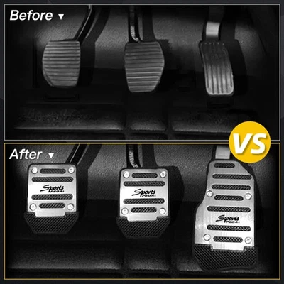 3 cubiertas de pedal de embrague de acelerador de freno manual de gas antideslizante plateadas adornos decorativos Foto 1 de 4