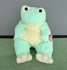 1999 Ty Baby Pillow Pals- Frogbaby- Stuffed Plush Rattle Green Frog Animal w Tag