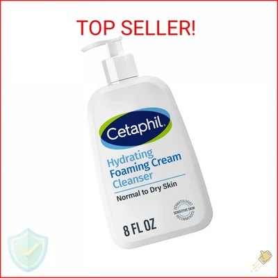 Cetaphil Creme para Espuma Lavagem Facial, Creme Hidratante Espumante Limpador, 8 oz, Sem - Imagem 1 de 2