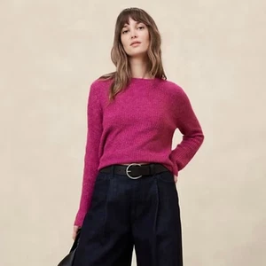 Banana Republic kuscheliger eleganter beerenfarbener Rippstrickpullover neu mit Etikett - Bild 1 von 9