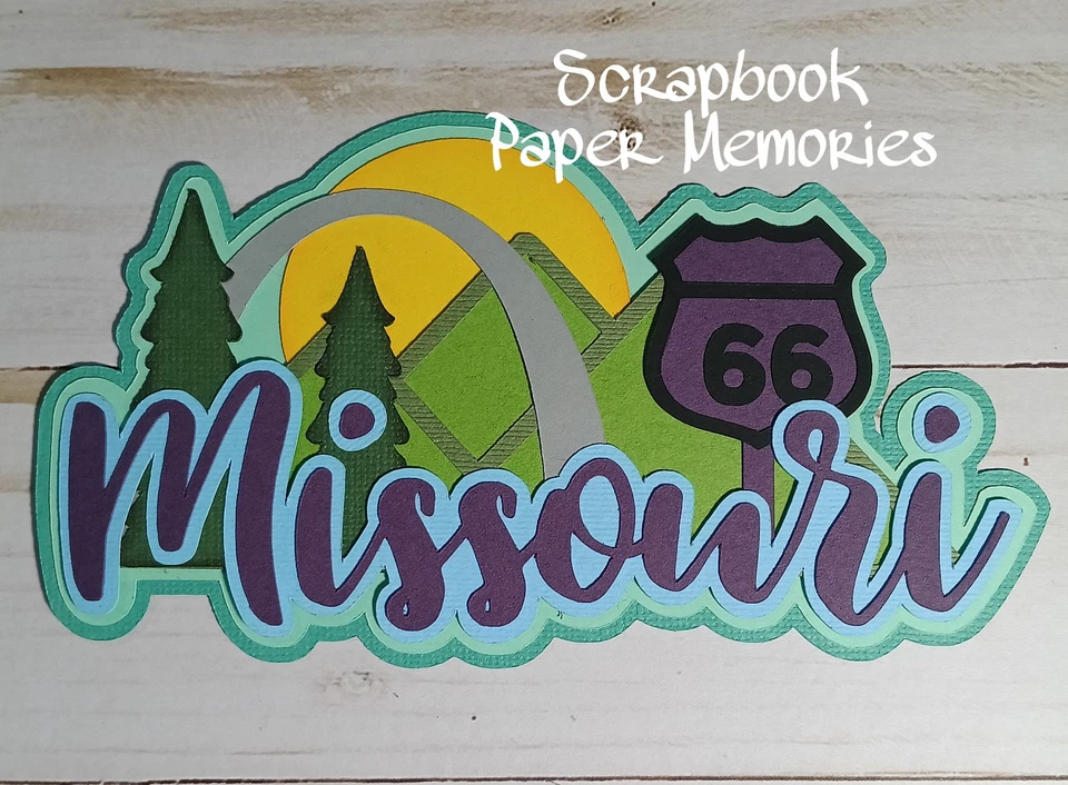 Scrapbook paper piece,  MISSOURI Title, State of MISSOURI Die Cut, Scrapbook  - Image 1 of 1