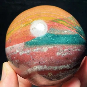 Rare 432G Natural Orbicular Ocean Jasper Sphere Stone Healing Madagascar L6708 - Picture 1 of 13