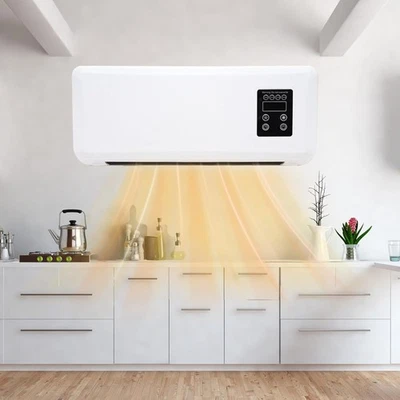Ventilatore Da Parete 2 In 1 Con Telecomando e Timer Termoventilatore Caldobagno - Immagine 1 di 4