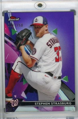 2021 Topps Finest Stephen Strasburg Purple Refractor /250 Nationals Card - Image 1 of 2