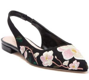 Zapatos planos Kate Spade para mujer Barnie florales bordados con cordones negros talla 8,5 - Imagen 1 de 8