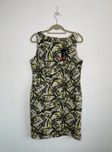 NWT Principles Sleeveless Shift Dress Cotton Stretch Tropical Leaf Print UK 16 - Picture 1 of 9