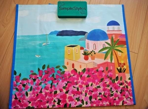 Santorini Grecia Vacanze Durevole Riutilizzabile Mercato Agricoltori Sacchetto Regalo NUOVO - Foto 1 di 4