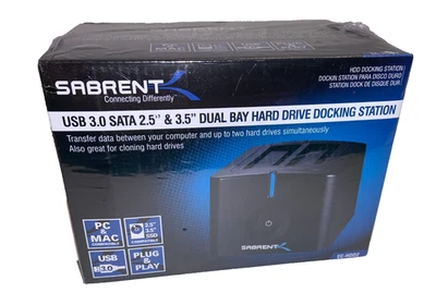 Sabrent EC- HDD2 USB 3.0 to SATA Dual Bay External Hard Drive Docking Station - Image 1 of 4