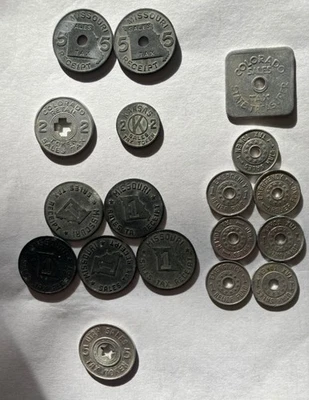 老式美国 销售税代币 – 多州收藏 – 18 件 – — 第 1/4 张图片