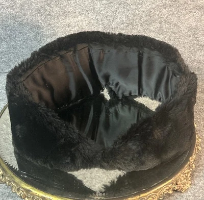 Accesorio de cuello de piel sintética vintage negro con cierre de ojo de gancho Foto 1 de 4