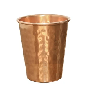 Tumbler with Hand Hammered Finish - Pure RAW Copper Interior for Ayruvedic He... - Picture 1 of 9