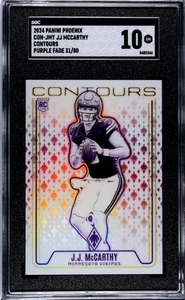 2024 Panini Phoenix Jj Mccarthy Contours Purple Fade POP 1 31/80 SGC 10 Rookie - Picture 1 of 2