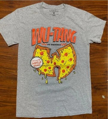 Camiseta WU TANG CLAN Para Hombre NY Pizzería Rebanada Gris Estampado Gráfico -NUEVA SIN ETIQUETAS Foto 1 de 4