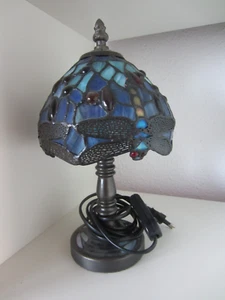 Libelle Tiffany kleine blaue Lampe Tiffanylampe - Bild 1 von 5