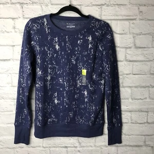 Neu mit Etikett Tek Gear Damen Fleece Sweatshirt mit Rundhalsausschnitt, marineblau meliert, Größe Small - Bild 1 von 4
