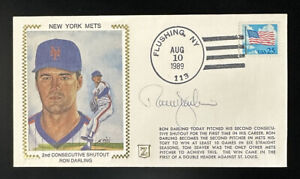Ron Darling New York Mets SIGNED 1989 FDC / Envelope w/ Hologram