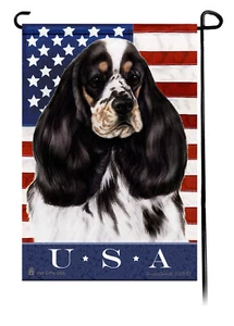 Patriotische USA Garten Flagge - Tri Cocker Spaniel 044G - Bild 1 von 1