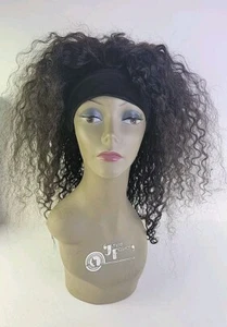 Dashly schwarze natürliche lockige Stil dunkelbraun Stirnband Perücke. - Bild 1 von 19