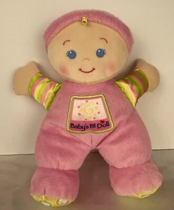 Fisher Price Baby's First Doll Plush Pink Rattle 2008 Satin Feet Stuffed Toy - Picture 1 of 5