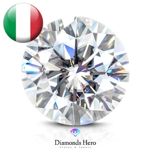 Diamante Moissanite 1ct 6.5mm D certificato GRA inscrizione laser round diamond - Photo 1/12