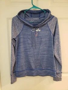 Womens Antigua Chicago Cubs Baseball TShirt Cowl Necked Embroidered Hoodie S - Picture 1 of 3