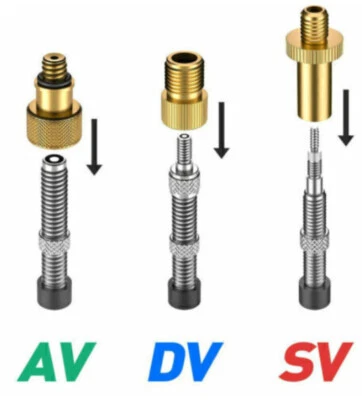 Fahrrad Ventil-Adapter Französisches DV SV Auf Pumpe AV KFZ Autoventil - Bild 1 von 4