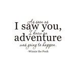  As Soon As I You I Knew An Adventure Was Going To Happen Quote Wall Sticker