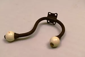 Antique French Brass Hook With Braided Pattern Brass Ormolu Porcelain Knob Rare" - Picture 1 of 8