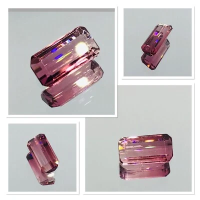 Untreated Tourmaline Pink Bi-Color Clean Hand Faceted - Africa Scissor Cut Gem — 第 1/4 张图片