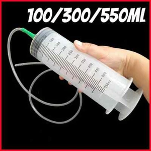 100/300/550ml Large Capacity Syringes Oil Pump With 1m Hose Pet Feeding Syringe - Picture 1 of 27