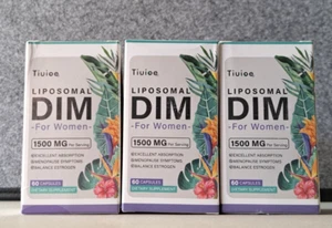 3-PACK 1500mg Liposomal DIM for Menopause Symptoms, 60 Capsules  EXP 2027 - Picture 1 of 6