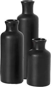 Ceramic Black Vase Set, Modern Home Decor Decorative Vases for Your Kitchen, Bed - Picture 1 of 8