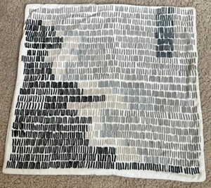 West Elm Dashes Pillow Cover, 17" x 17" Square Sage Green, Tan, Black, & White - Picture 1 of 5