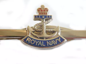 Royal Navy Anchor Tie Clip Military Slide Pin - Picture 1 of 1