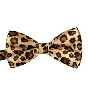 Unisex Novelty Fancy Dress Brown Leopard Print Bow Tie Brand New