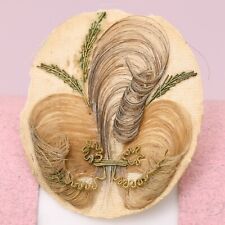 Antique Victorian Mourning Memento Miniature Flower Hair Memento Panel