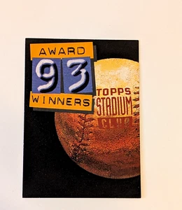 1994 STADIUM CLUB INFOCARDS, 1993 AWARD WINNERS, INFOCARD OF 10, #NNO, NRMT - Picture 1 of 2
