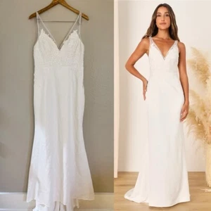 Precious Promise Maxikleid weiß Satin bestickt Spitze Meerjungfrau - Bild 1 von 6