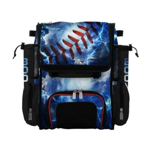 Boombah Superpack Mini Kids Baseball Backpack, Small Compact Bat Bag - Lightning - Picture 1 of 10