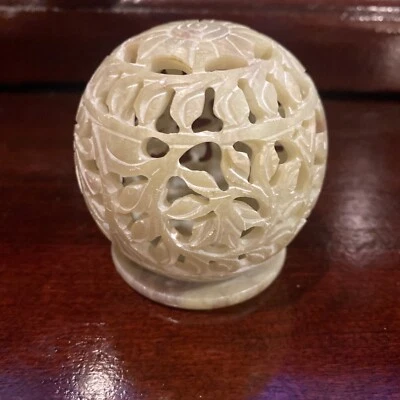 SOPORTE TÉ INCIENSO PIEDRA AÑOS 70 HECHO EN INDONESIA Foto 1 de 4