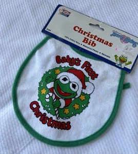 Babero de Navidad vintage Muppet babero Kermit Baby’s nuevo con etiquetas - Imagen 1 de 6