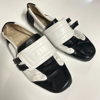 Zapatos planos bajos BRUNO MAGLI para mujer talla 9 hechos en Italia NEGRO + BLANCO Foto 1 de 4