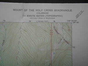 Vintage CO 14er Mount of The Holy Cross CO 7.5 Topo Map - Free Shipping! - Picture 1 of 4