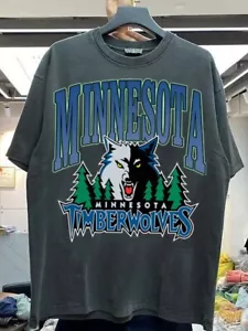 Minnesota Timberwolves basketball logo short sleeve black color shirt KV21206 - Picture 1 of 2