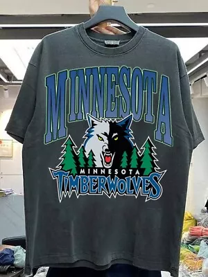 GILDAN Minnesota Timberwolves basketball logo short sleeve black color shirt KV21206