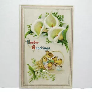 Postcard Vintage Easter Greetings Hatching Chicks Holiday Religious Celebration - Picture 1 of 2