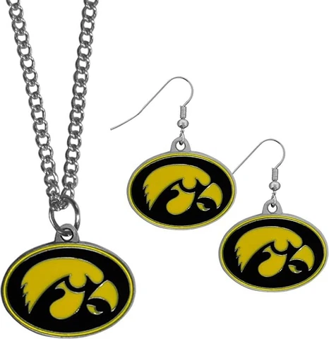 Iowa Hawkeyes Dangle Earrings & Necklace Set Cover