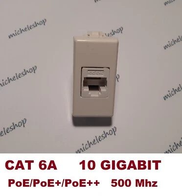 presa di rete dati rj45 cat6a UTP 10 gigabit compatibile bticino matix non scher - Immagine 1 di 4