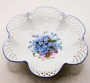 Vintage Reutter kannelierte Porzellanschale durchbrochen - Bild 1 von 2